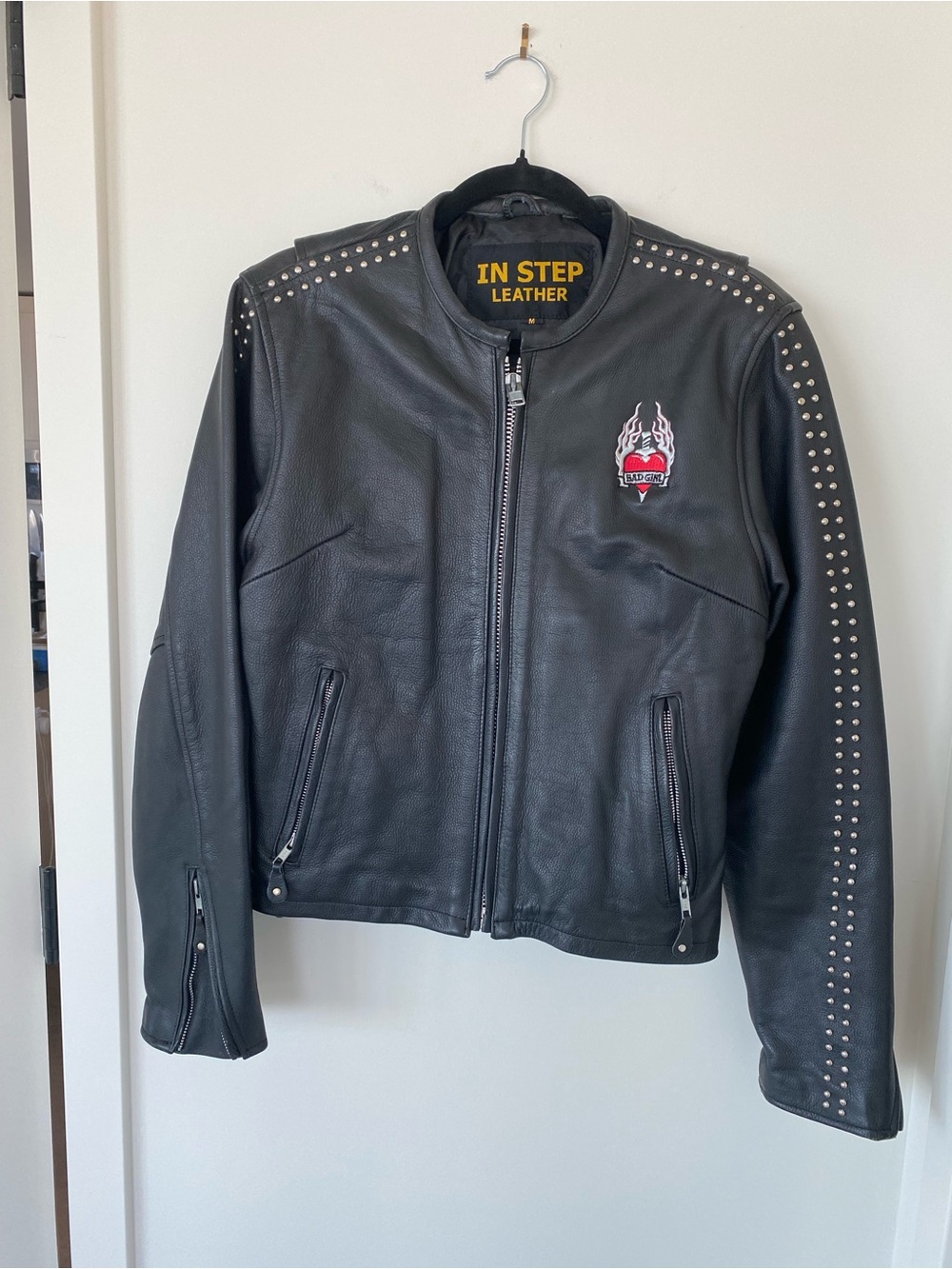 Women's Black Studded Leather Jacket